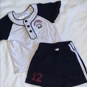 Miniwear Baseball Short Sleeve and Shirt Set